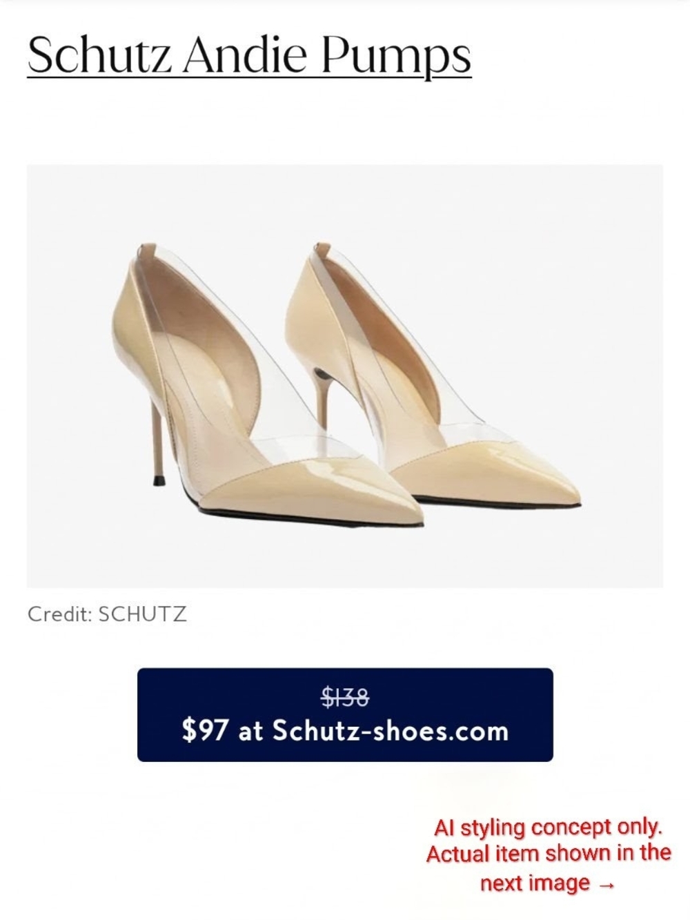 Schutz Andie Pumps in Nude Patent